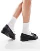 London Rebel Wide Fit London Rebel Wide Fit Amelia tassel penny loafers in black - 3