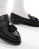 London Rebel Wide Fit London Rebel Wide Fit Amelia tassel penny loafers in black - 4