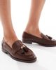 London Rebel Wide Fit London Rebel Wide Fit Amelia tassel penny loafers in brown - 1