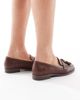 London Rebel Wide Fit London Rebel Wide Fit Amelia tassel penny loafers in brown - 4