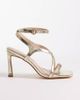 London Rebel Wide Fit London Rebel Wide Fit Elin heeled strappy sandals in gold - 1