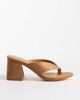 London Rebel Wide Fit London Rebel Wide Fit Elle heeled thong sandals in mocha-Brown - 1