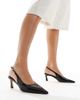 London Rebel Wide Fit London Rebel Wide Fit Emily slingback kitten heels in black - 4