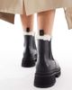 London Rebel Wide Fit London Rebel Wide Fit Emma teddy lined chunky chelsea boots in black - 2
