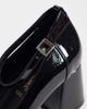 London Rebel Wide Fit London Rebel Wide Fit Hettie mid-height block heeled shoes in patent black - 2