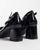 London Rebel Wide Fit London Rebel Wide Fit Hettie mid-height block heeled shoes in patent black - 3