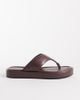 London Rebel Wide Fit London Rebel Wide Fit Mira flatform flip flop sandals in brown - 1