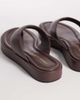 London Rebel Wide Fit London Rebel Wide Fit Mira flatform flip flop sandals in brown - 3
