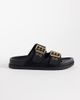 London Rebel Wide Fit London Rebel Wide Fit Morgan double buckle flat sandals in black - 2