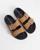 London Rebel Wide Fit London Rebel Wide Fit Morgan double buckle flat sandals in tan-Brown - 2