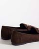 London Rebel Wide Fit London Rebel Wide Fit Nori buckle detail loafers in chocolate micro-Brown - 4
