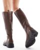 London Rebel Wide Fit London Rebel Wide Fit Olivia chunky knee boots in brown - 2