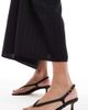 London Rebel Wide Fit London Rebel Wide Fit strap detail thong heeled sandals in black - 1