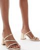 London Rebel Wide Fit London Rebel Wide Fit strappy block heeled slip on sandals in gold - 1