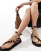 London Rebel Wide Fit London Rebel Wide Fit toe loop sandals in leopard-Multi - 1