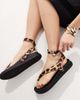 London Rebel Wide Fit London Rebel Wide Fit toe loop sandals in leopard-Multi - 2