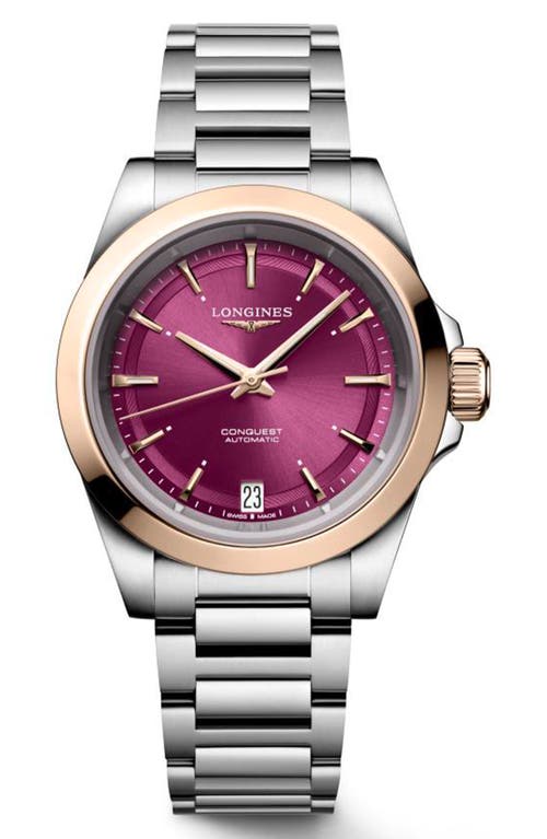 Longines Longines Conquest 18K Gold Bezel Automatic Bracelet Watch, 34mm