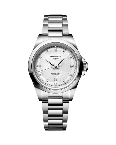 Longines Longines Conquest White Mother of Pearl Watch, 30mm