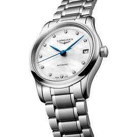 Longines Longines Master Collection Mother-of-Pearl & Diamond Automatic Bracelet Watch, 34mm