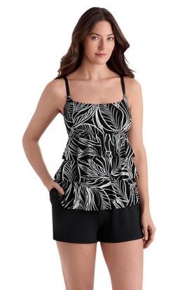 Longitude Longitude Faux Ruffle Shortini Long Torso Swimsuit
