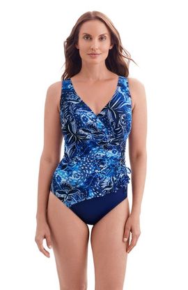 Longitude Longitude Ruffle Surplice Long Torso One-Piece Swimsuit