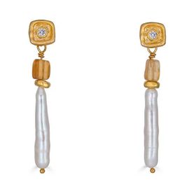 Loni Paul Jewelry Loni Paul Jewelry Biwa Pearl & Garnet Earring