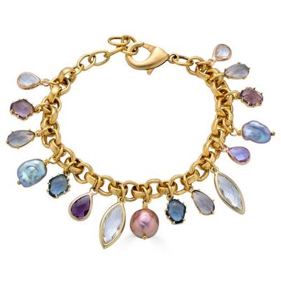 Loni Paul Jewelry Loni Paul Jewelry Colorful Gemstone and Pearl Charm Bracelet
