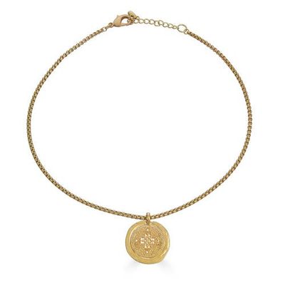 Loni Paul Jewelry Loni Paul Jewelry Matte Gold Filigree Coin Necklace 