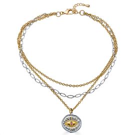 Loni Paul Jewelry Loni Paul Jewelry Mixed Metal Three Strand Eye Charm Necklace