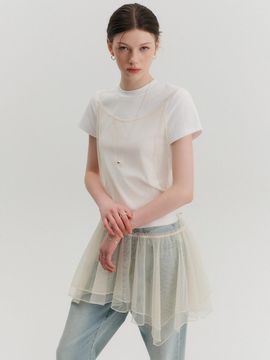 LOOKAST Edeline See-through Layered Dress [Cream]