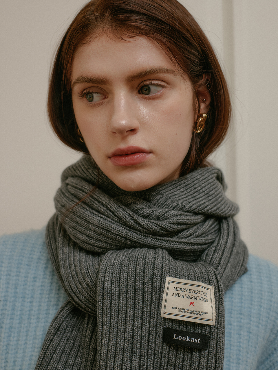 LOOKAST Wool Knit Scarf_4 Colors