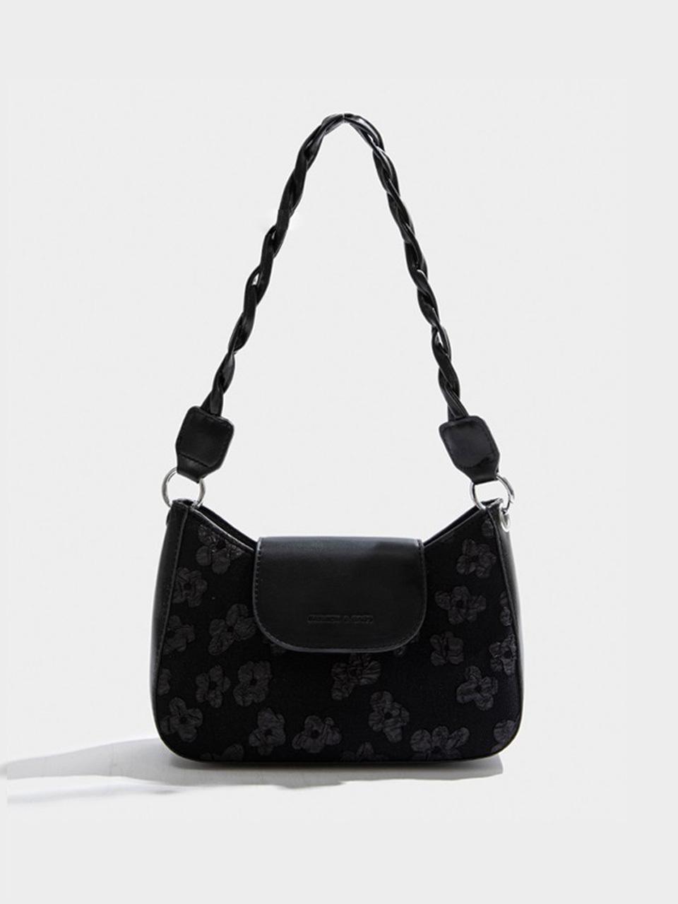 LOOKING4U Flower PATTERN mini shoulder bag BLACK