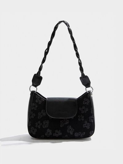 LOOKING4U Flower PATTERN mini shoulder bag BLACK