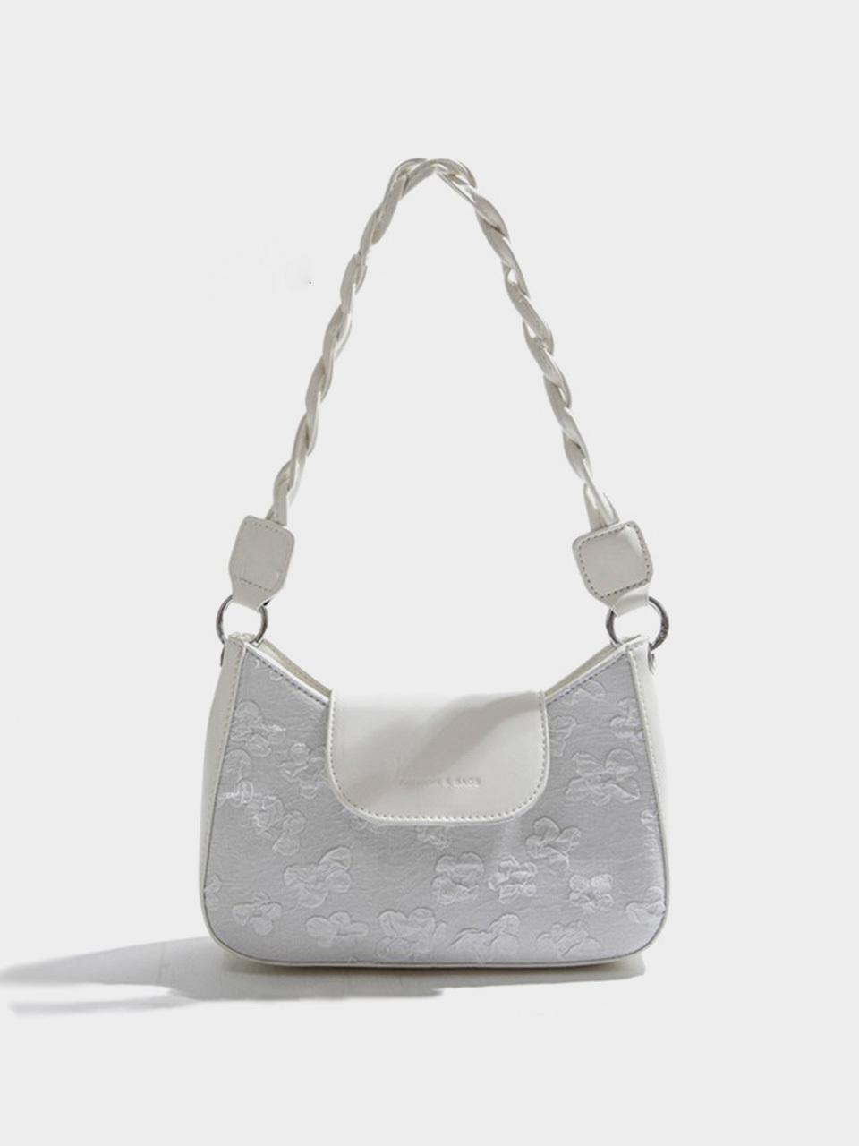 LOOKING4U Flower PATTERN mini shoulder bag WHITE