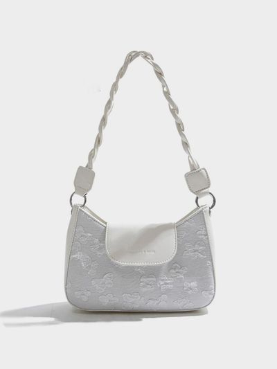 LOOKING4U Flower PATTERN mini shoulder bag WHITE