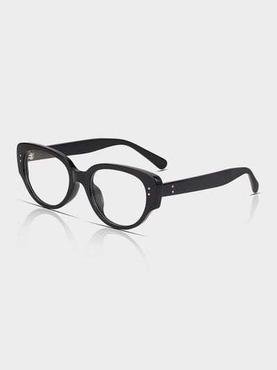 LOOKING4U Neoretro 20307G overfit horn-rimmed glasses BLACK