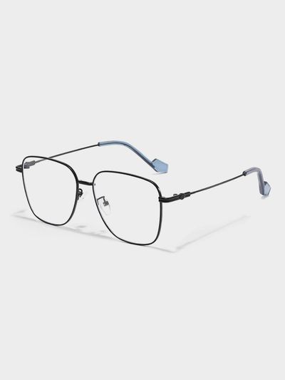 LOOKING4U Neoretro F8038 Oblick Metal Glasses Black BLACK