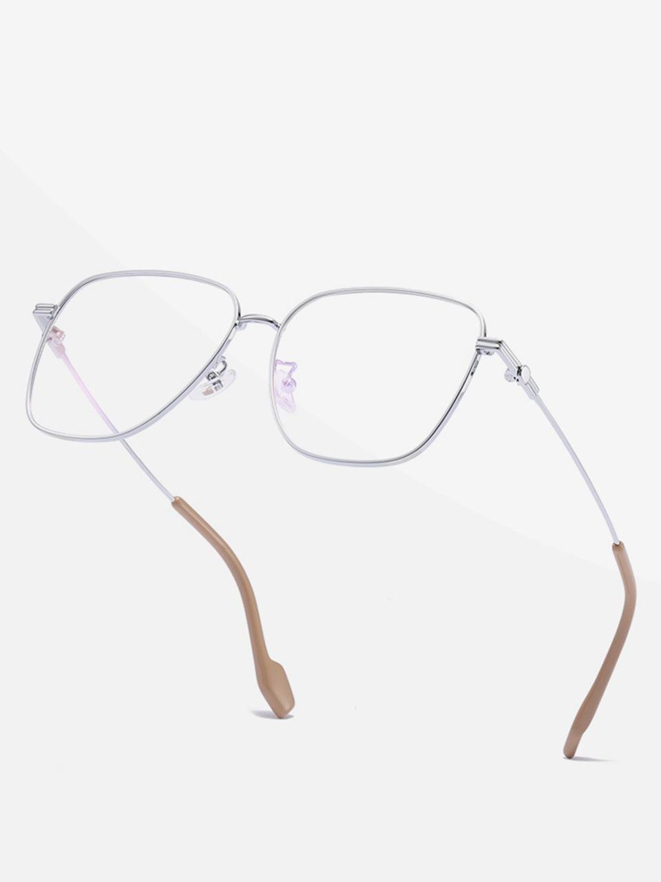 LOOKING4U Neoretro F8038 Oblick Metal Glasses Silver SILVER
