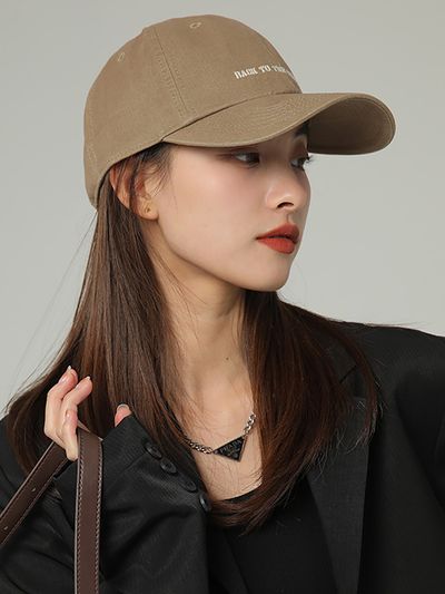 LOOKING4U On The Moment Lettering Cotton Logo Ball Cap C4