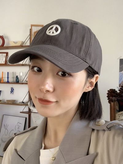 LOOKING4U On The Moment Peace Sign Symbol Cotton Ball Cap C3