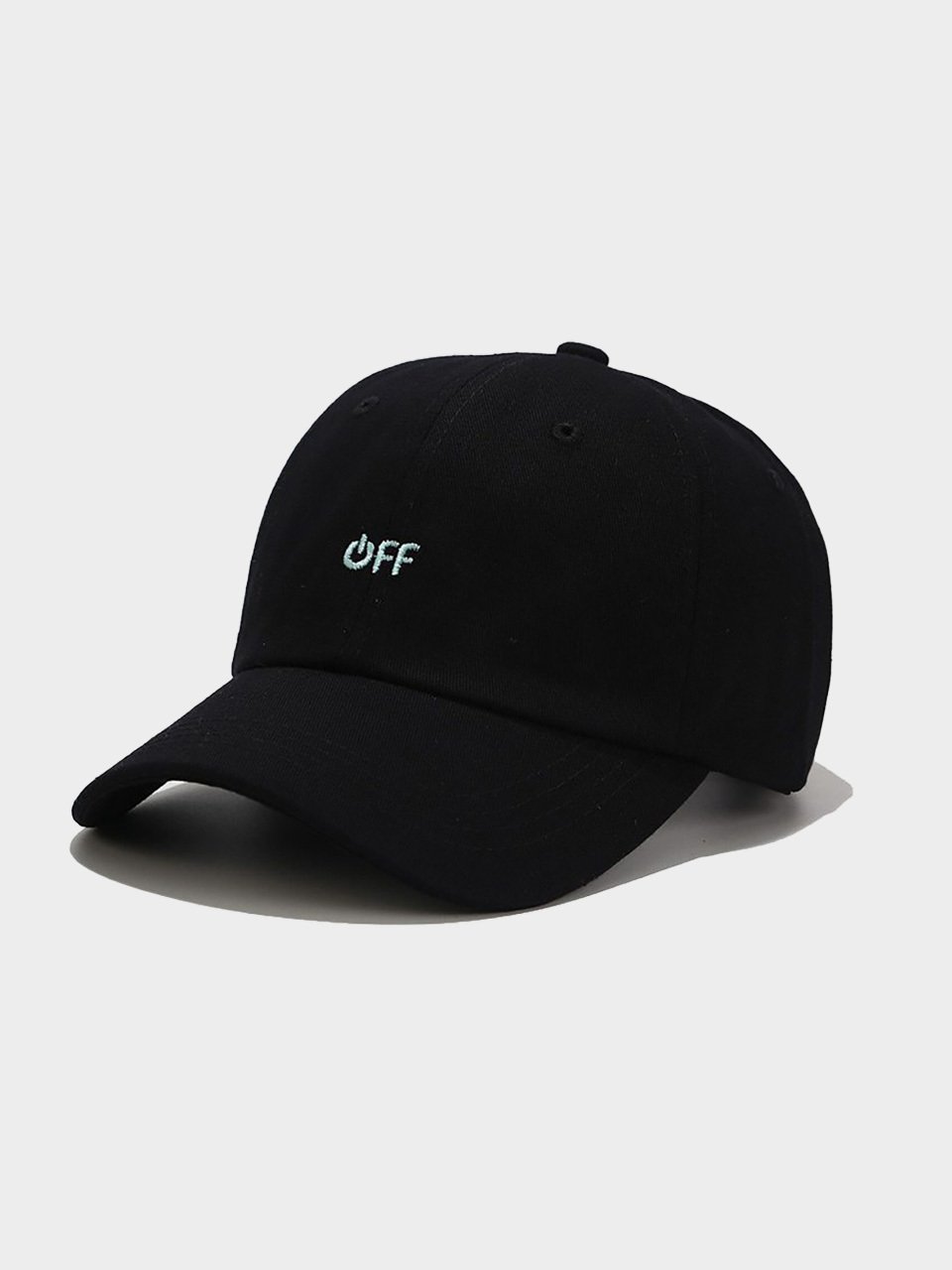LOOKING4U The Cap Off Cotton Logo Ball Cap C1_Black