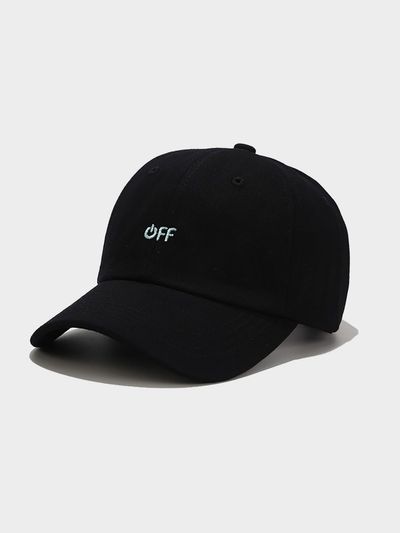 LOOKING4U The Cap Off Cotton Logo Ball Cap C1_Black