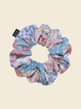 LOOPLOOP Bohemian Patchwork Scrunchie [Sky Blue]