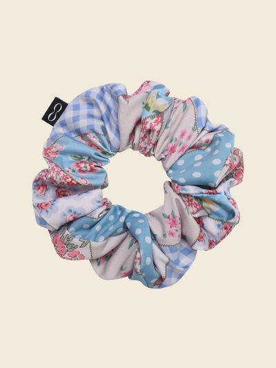 LOOPLOOP Bohemian Patchwork Scrunchie [Sky Blue]