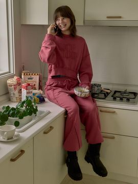 LOOPLOOP Vintage Cut Line Sweatpants [Dusty Rose]