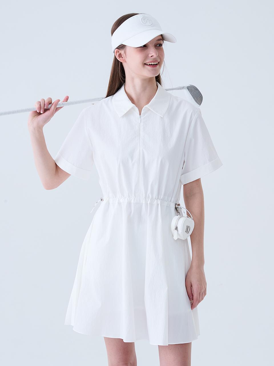 LORDLOAR Back Pleated Nylon Dress Golf [WHITE] (LESNJ07WH)