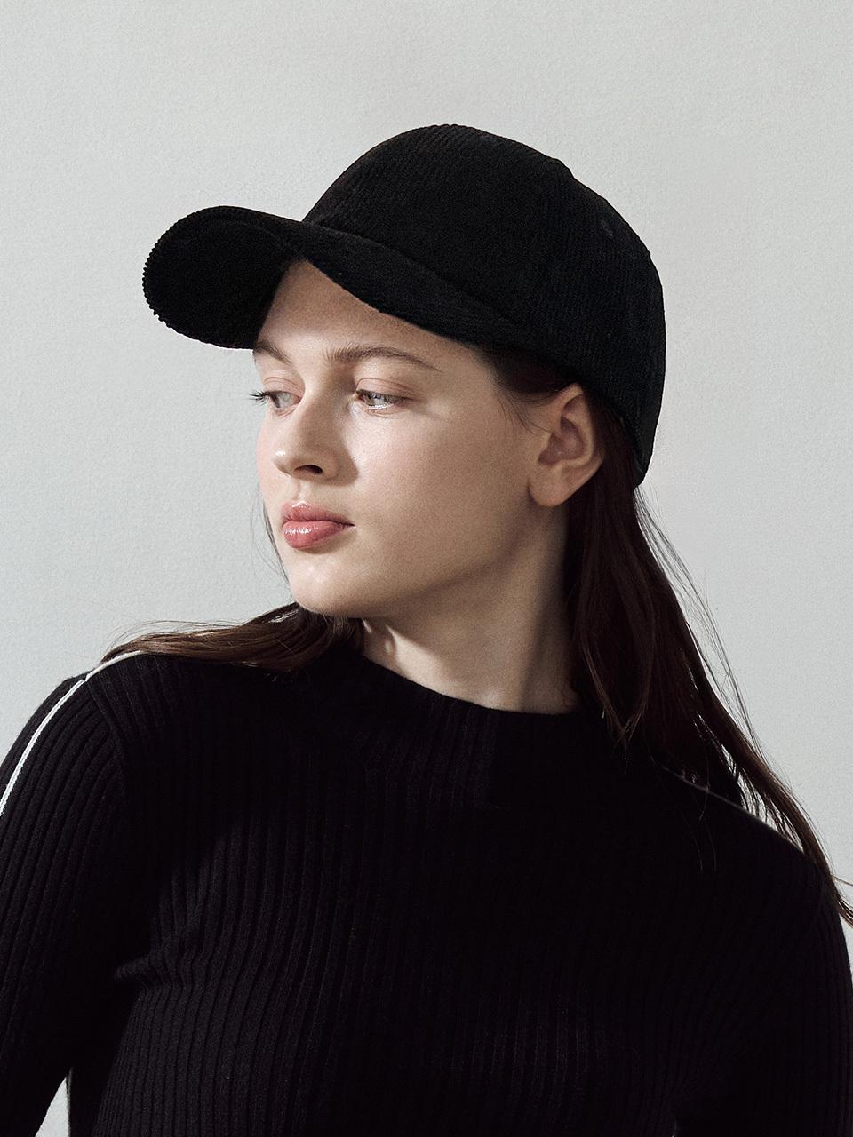 LORDLOAR Corduroy Ball Cap (LBF1UA04MBK1) [BLACK]