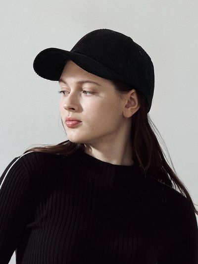 LORDLOAR Corduroy Ball Cap (LBF1UA04MBK1) [BLACK]