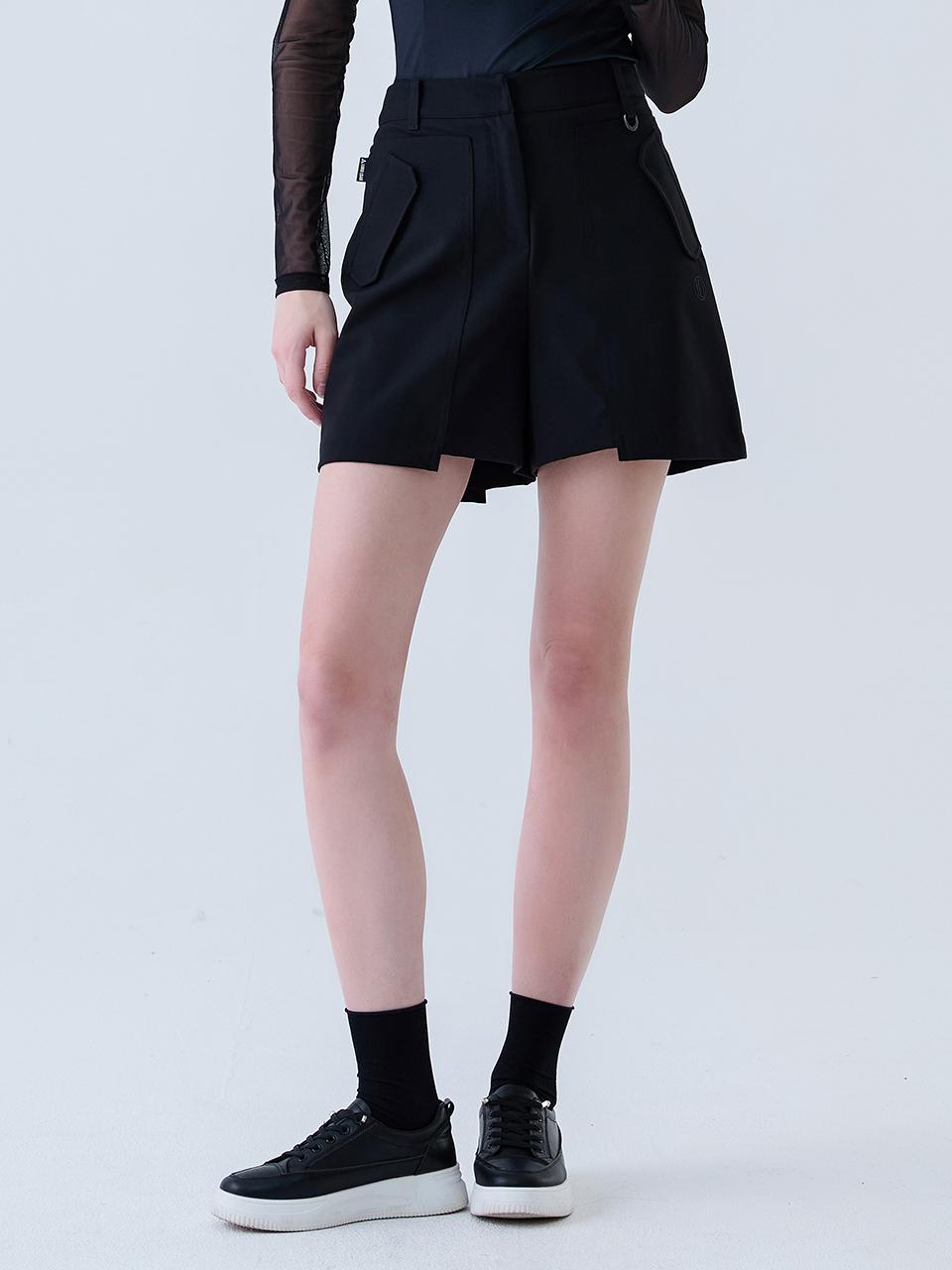 LORDLOAR Double Patch A-Line Golf Shorts [Black] (LESPS11BK)