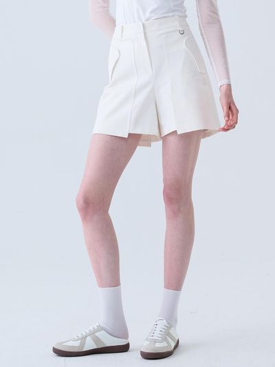 LORDLOAR Double Patch A-Line Short Pants (LESPS11WH) [WHITE]